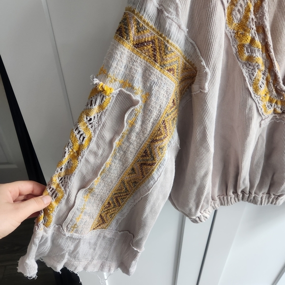 Free People Cross Country Top Blouson Crop Top Small - Picture 4 of 11